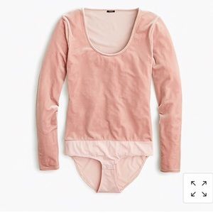New J. Crew Velvet Blush Pink Bodysuit
